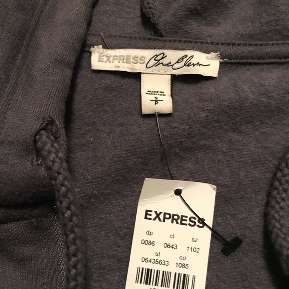 Express One Eleven Grey Hoodie Womens Sm - Picture 6 of 8